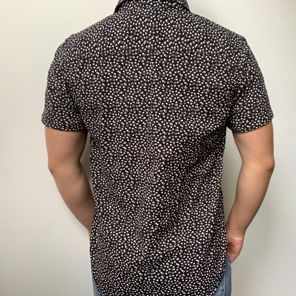 Men’s S Short Sleeve button up Black and White - Picture 4 of 5